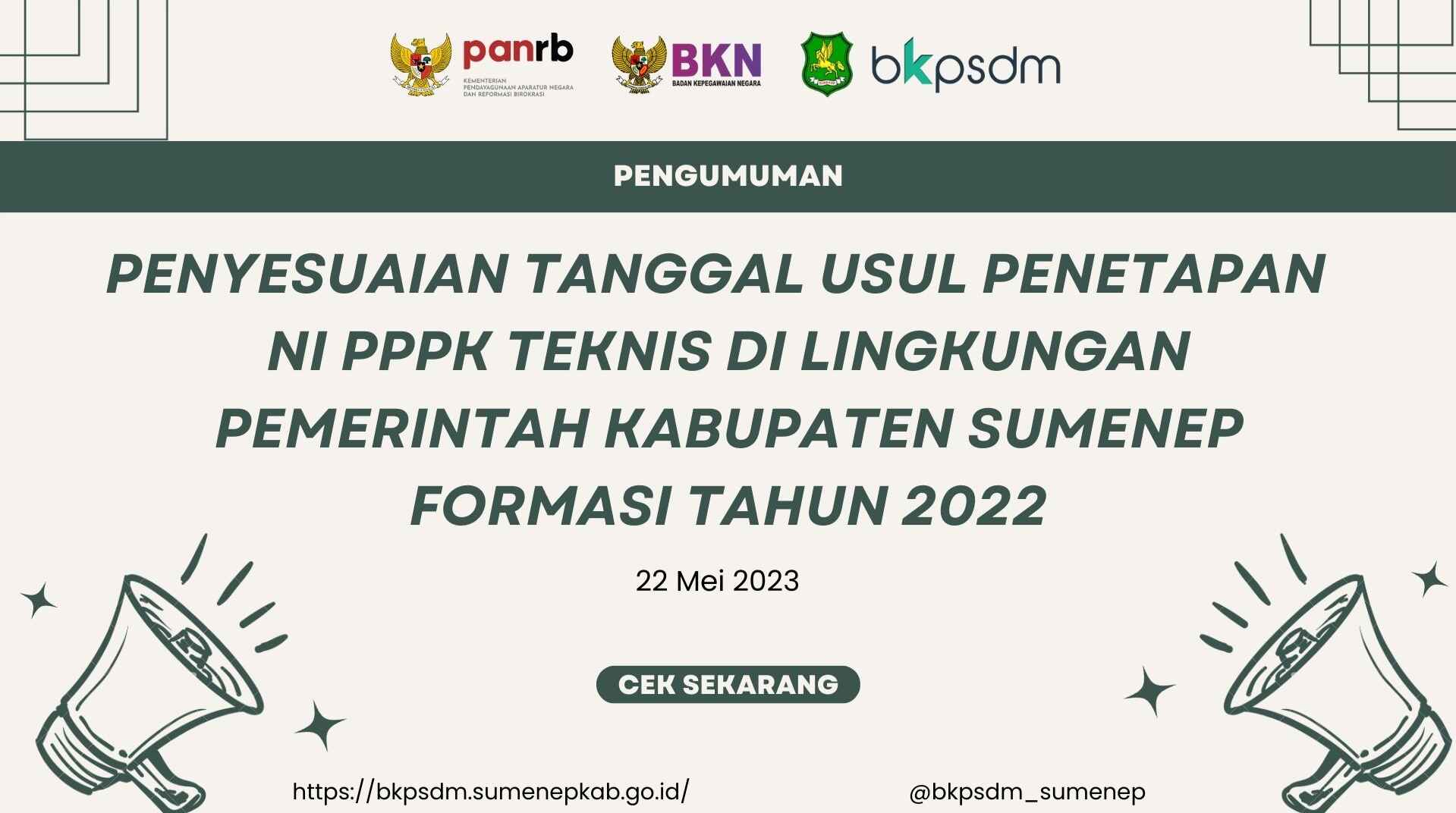 BKPSDM Kabupaten Sumenep | PENYESUAIAN TANGGAL USUL PENETAPAN NI PPPK ...